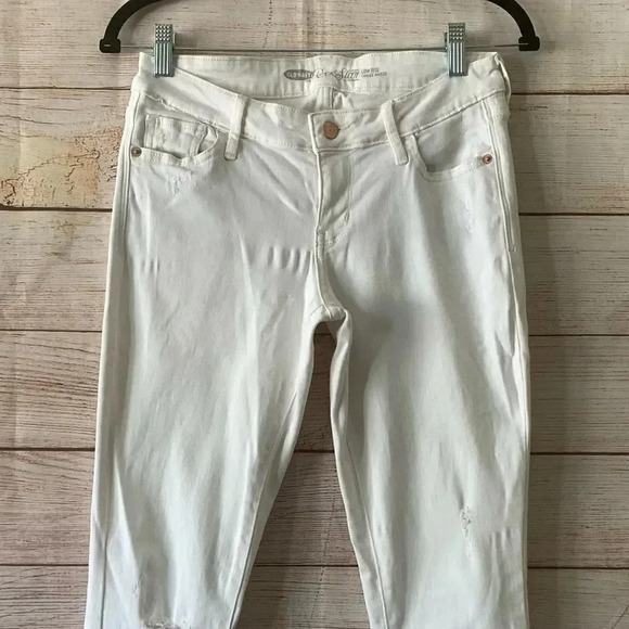 Old Navy Rockstar Slim Ankle Jeans Women’s Size 6 White Distressed Pants Stretch - Picture 2 of 12